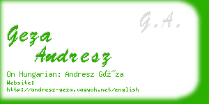 geza andresz business card